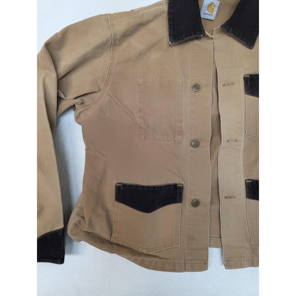 Vintage 80s Carhartt Unlined Brown Canvas Chore Brush Coat Jacket J255‎ - Picture 3 of 11